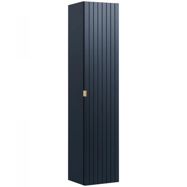 Colonna bagno sospesa 35x160h cm 1 anta 2 cassetti fresato blu Serif