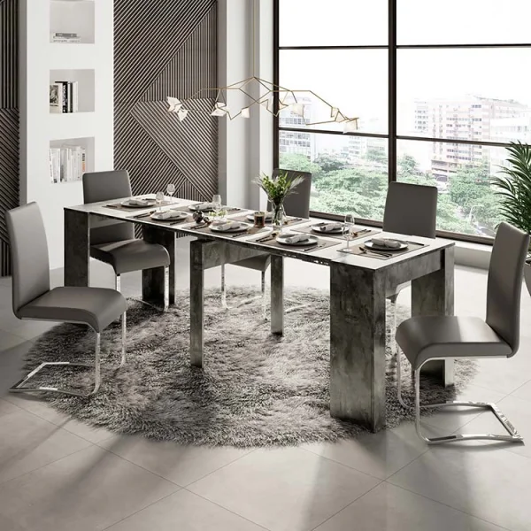 Consolle 54/252cm tavolo allungabile moderno ossido nobilitato Senigallia