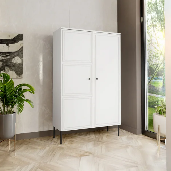 Credenza alta 100x166cm 2 ante bianco opaco Stark