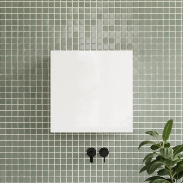 Cubo sospeso bagno 1 anta 55x50cm bianco lucido Sunset