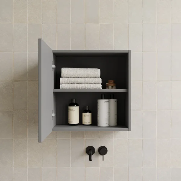 Cubo sospeso bagno 1 anta 55x50cm grigio scuro Sunset