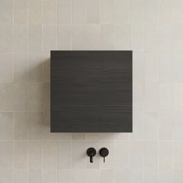 Cubo sospeso bagno 1 anta 55x50cm nero frassinato Sunset