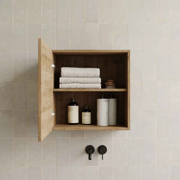 Cubo sospeso bagno 1 anta 55x50cm rovere chiaro Sunset