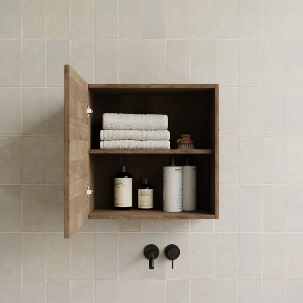 Cubo sospeso bagno 1 anta 55x50cm rovere scuro Sunset