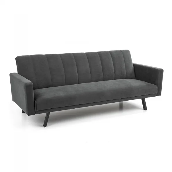 Divano letto 3 posti 192x82 cm velluto grigio scuro Nespolo