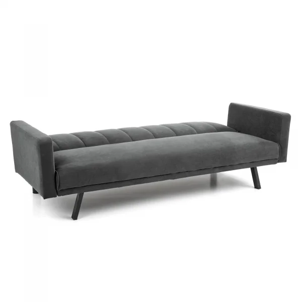Divano letto 3 posti 192x82 cm velluto grigio scuro Nespolo