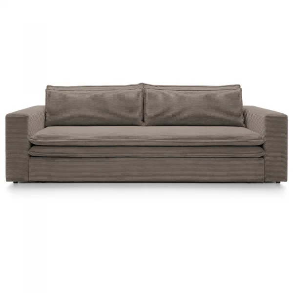 Divano letto 3 posti 244x95cm velluto a coste marrone Restful