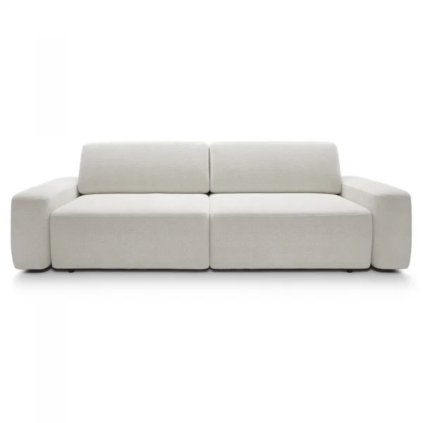 Divano letto 3 posti 257x105cm tessuto bianco Cozyfy