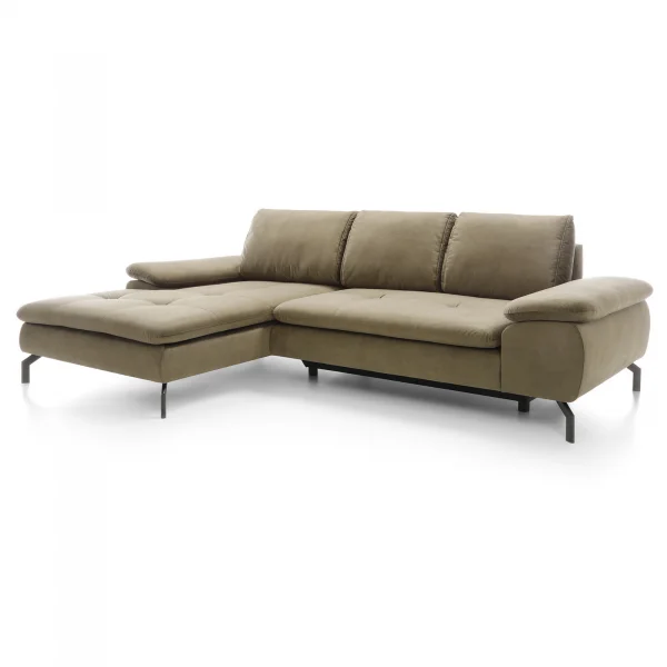 Divano letto angolare sinistra 3 posti 265x170cm tessuto beige Chillax