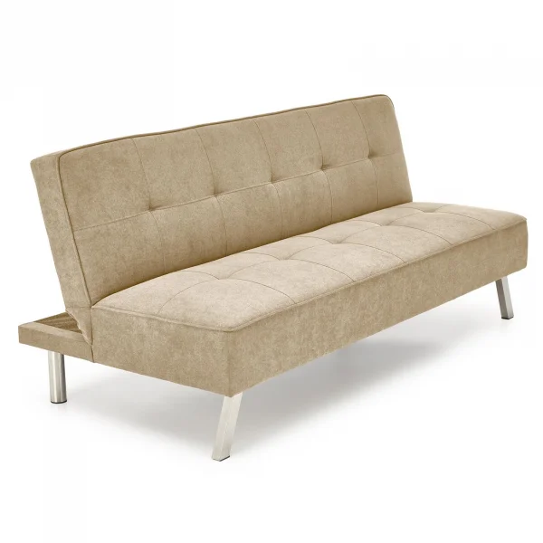 Divano letto pieghevole 173x83cm 3 posti moderno in tessuto beige Veliero