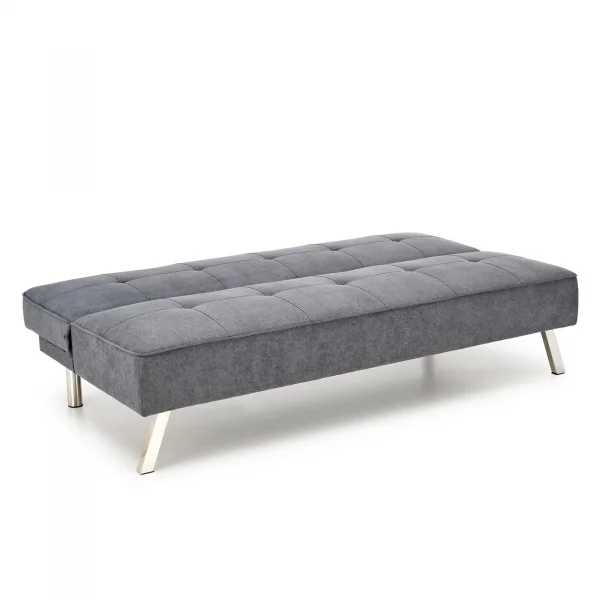 Divano letto pieghevole 173x83cm 3 posti moderno in tessuto grigio Veliero