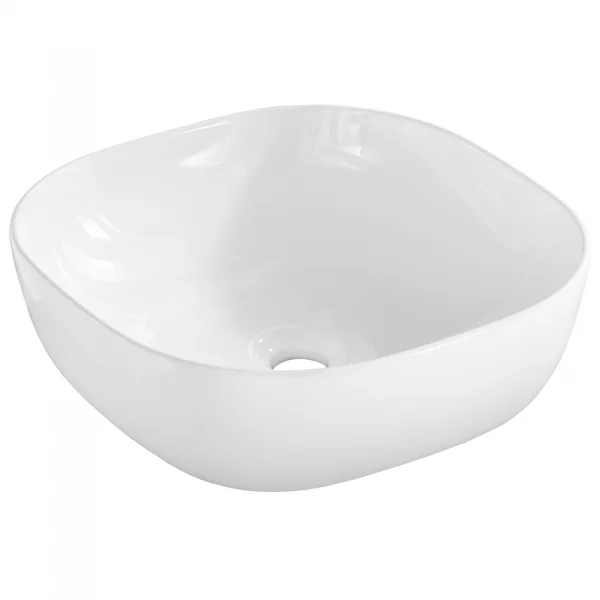 Lavabo bagno da appoggio 41x41cm ceramica bianco Bloom