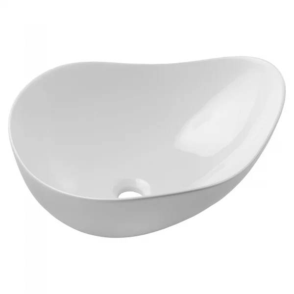 Lavabo bagno da appoggio 51x39cm ceramica bianco Flower