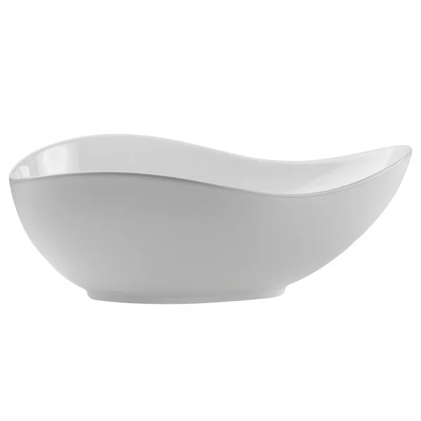 Lavabo bagno da appoggio 51x39cm ceramica bianco Flower