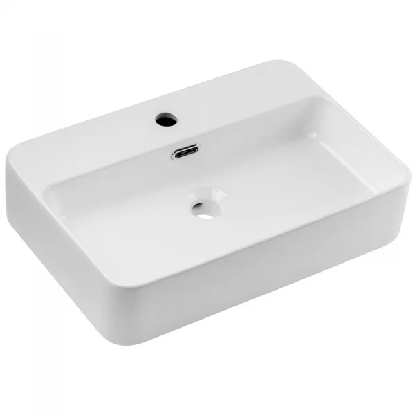 Lavabo bagno da appoggio 55x38cm ceramica bianco Spigol