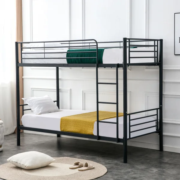 Letto a castello con 2 letti singoli 90x200cm nero Rodin