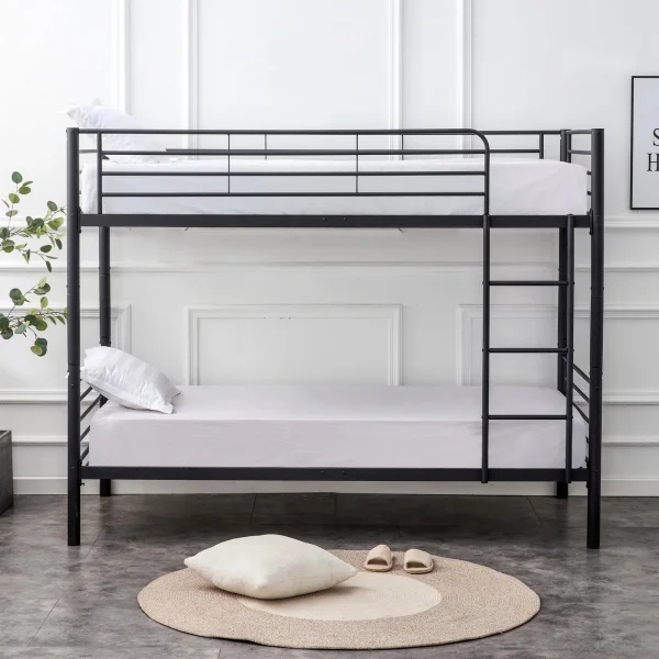 Letto a castello con 2 letti singoli 90x200cm nero Rodin