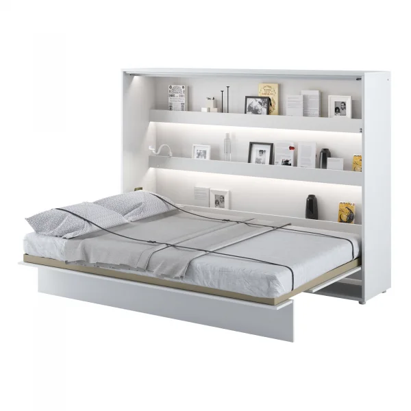 Letto a scomparsa orizzontale 140x200 cm alla francese bianco Camelio