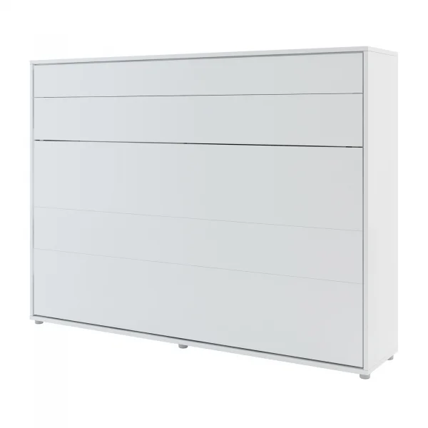 Letto a scomparsa orizzontale 140x200 cm alla francese bianco Camelio