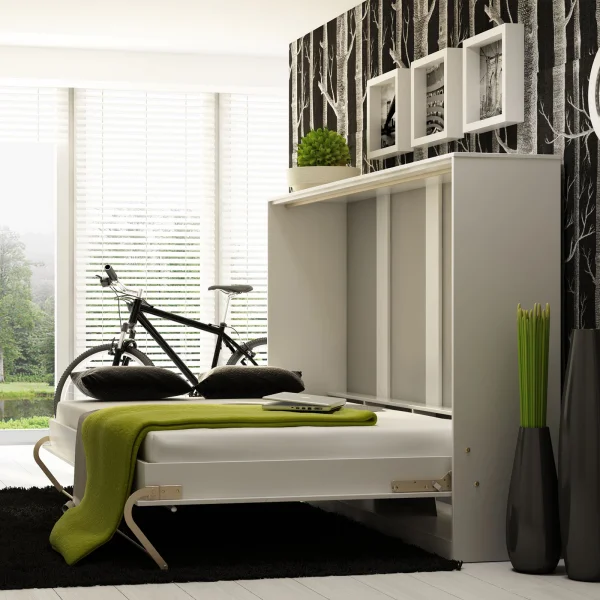 Letto a scomparsa orizzontale 90x200 cm singolo bianco Chimera
