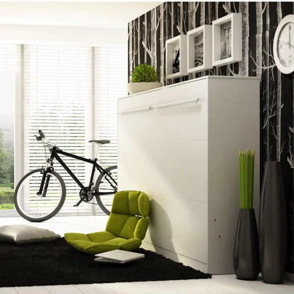 Letto a scomparsa orizzontale 90x200 cm singolo bianco Chimera