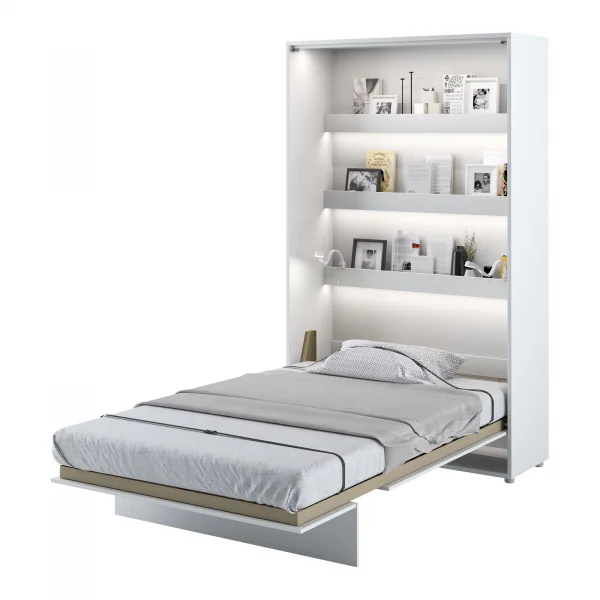 Letto a scomparsa veriticale 120x200 cm una piazza e mezza bianco Camelio