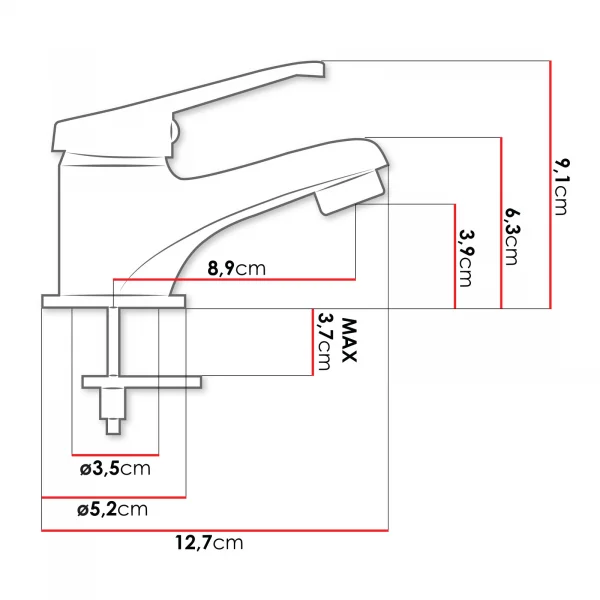 Miscelatore per lavabo bagno Swiccy