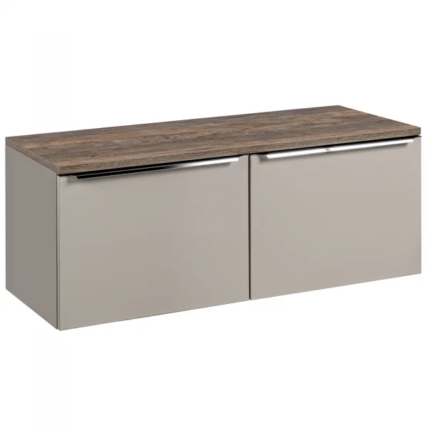 Mobile bagno sospeso 120cm 4 cassetti grigio quercia Serif