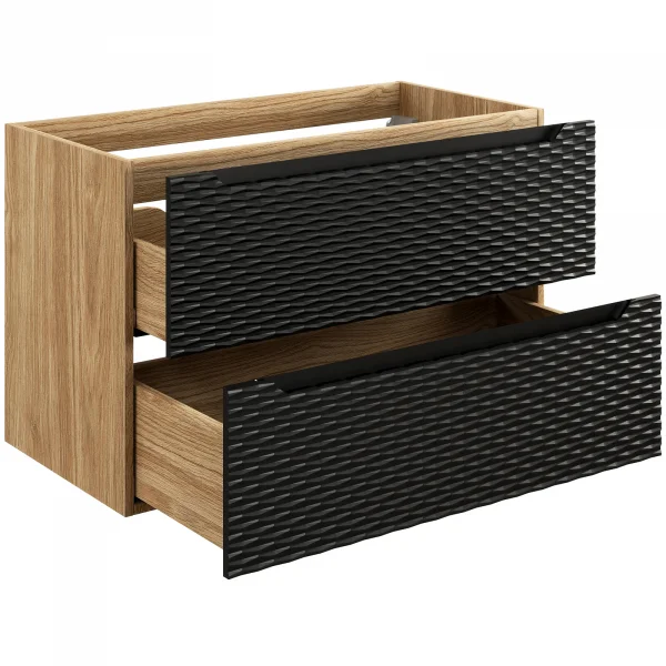 Mobile bagno sospeso 120cm con lavabo da incasso nero rovere Swim