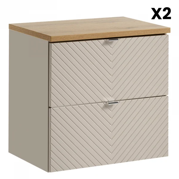Mobile bagno sospeso 140cm 4 cassetti beige cashmere Neutry