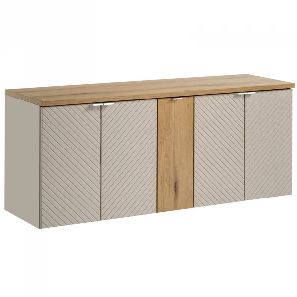 Mobile bagno sospeso 140cm 5 ante beige cashmere Neutry