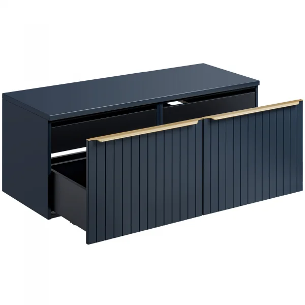 Mobile bagno sospeso 160cm 4 cassetti fresato blu Serif
