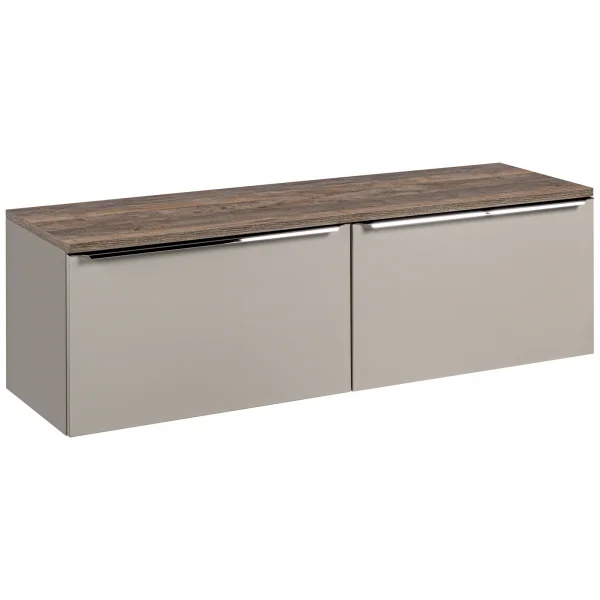 Mobile bagno sospeso 160cm 4 cassetti grigio quercia Serif