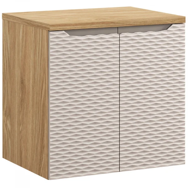 Mobile bagno sospeso 60cm 2 ante beige rovere Swim