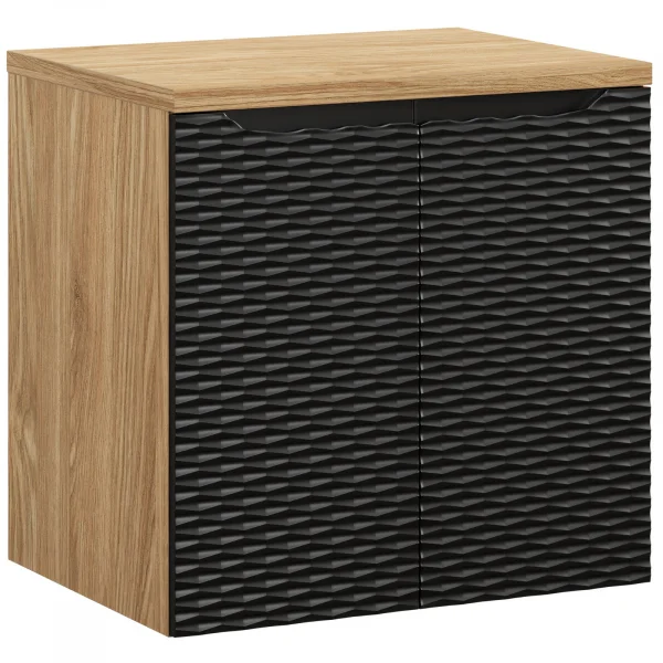 Mobile bagno sospeso 60cm 2 ante nero rovere Swim