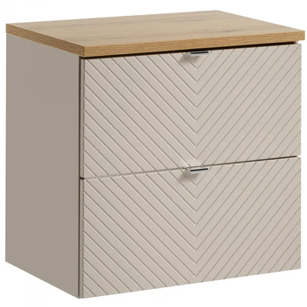 Mobile bagno sospeso 60cm 2 cassetti beige cashmere Neutry