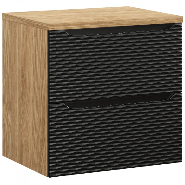 Mobile bagno sospeso 60cm 2 cassetti nero rovere Swim