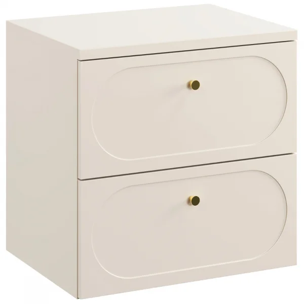Mobile bagno sospeso 60cm fresato 2 cassetti beige Sand