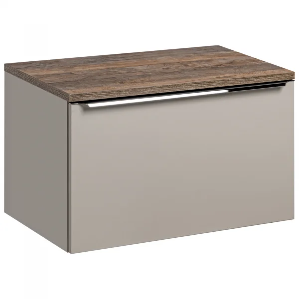Mobile bagno sospeso 80cm 2 cassetti grigio quercia Serif