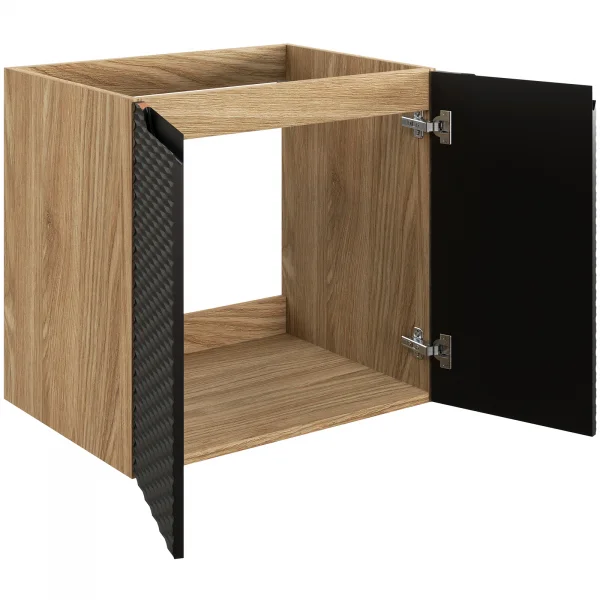 Mobile bagno sospeso 90cm con lavabo da incasso nero rovere Swim