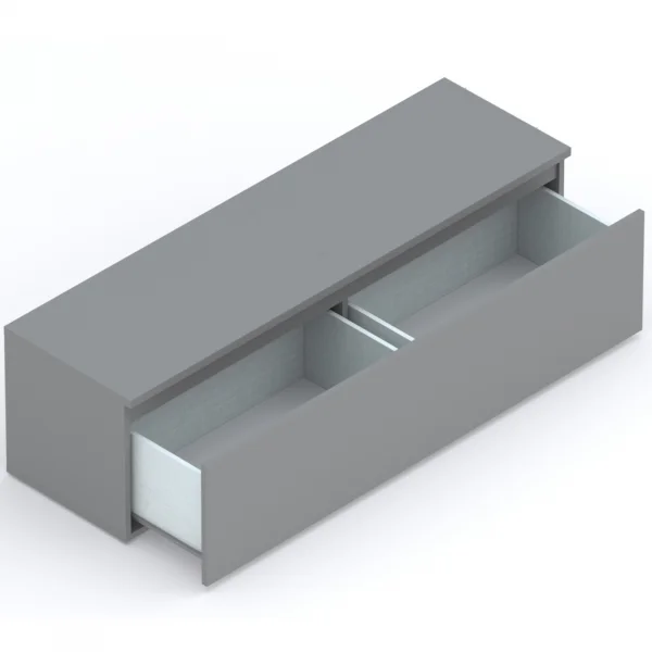 Mobile porta TV 138x40h cm moderno soggiorno con cassettone grigio scuro Elion