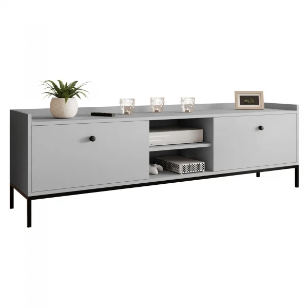 Mobile tv 180x55cm design moderno grigio Pollon