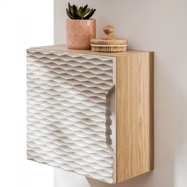 Pensile cubo bagno sospeso 35x35h cm 1 anta beige rovere Swim