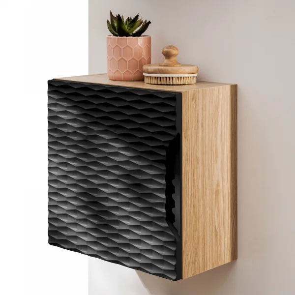 Pensile cubo bagno sospeso 35x35h cm 1 anta nero rovere Swim