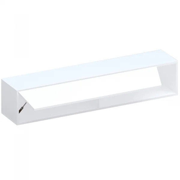 Pensile orizzontale 138x29h cm 1 anta tagliata soggiorno bianco lucido Sunset