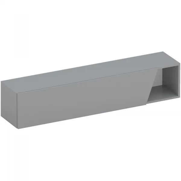 Pensile orizzontale 138x29h cm 1 anta tagliata soggiorno grigio scuro Sunset
