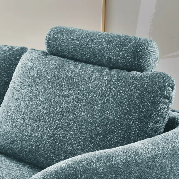 Poggiatesta tessuto bouclè azzurro per divano Repose