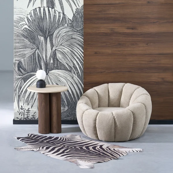 Poltorona imbottita in tessuto design moderno beige Coccoluna