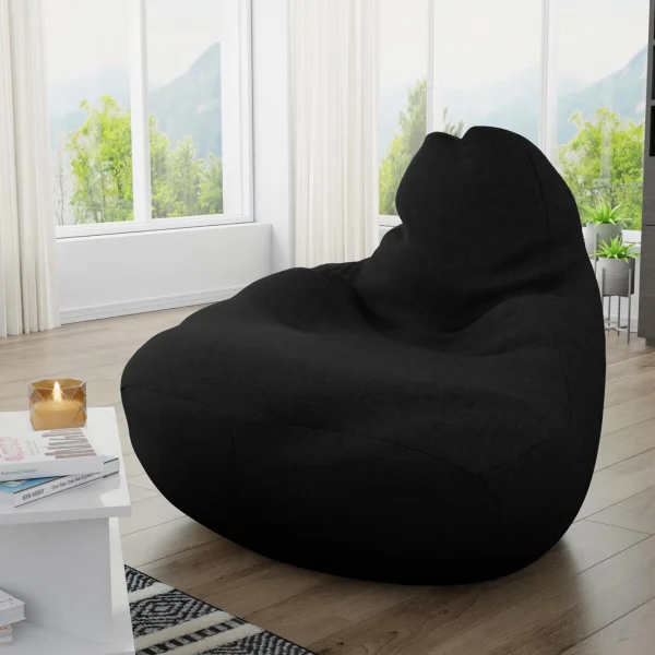 Pouf poltrona sacco in poliestere nero Harmony