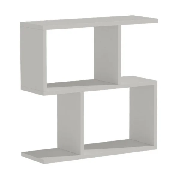 Tavolino 60x60cm da salotto con libreria design bianco opaco Priocca